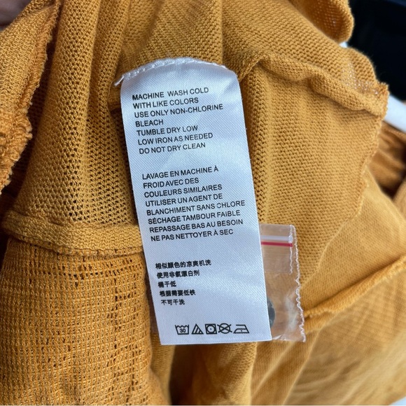 Free People Mae Boho Embroidered lace V-Neck Top, Size XS Orange - Picture 9 of 10